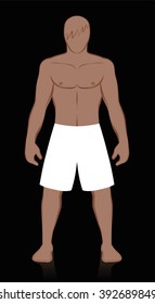 Bermudas - Blank white mens swimwear to be colored or filled with pattern. Isolated vector illustration on black background.