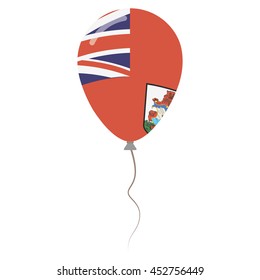 The Bermudas or Somers Isles national colors isolated baloon on white background. Independence day patriotic poster. Flat style flag balloon. National day vector illustration.