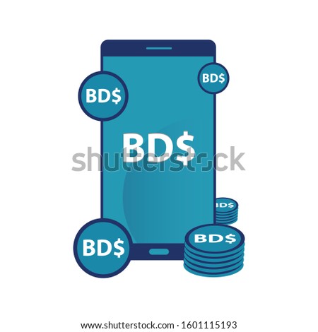 Bermudian Money Mobile icon flat design