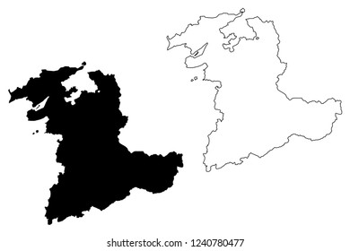 Bern (Cantons of Switzerland, Swiss cantons, Swiss Confederation) map vector illustration, scribble sketch Canton of Bern map