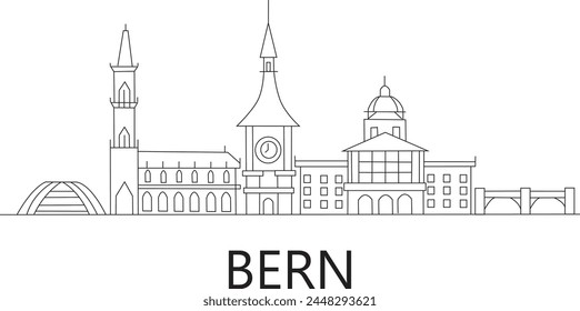 Bern City Line Draw Free Vector