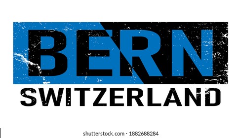 Bern City of Switzerland. Editable logo vector design.