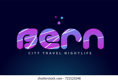 bern logo text word typography design for european capital city with colored texture suitable for a brochure or print