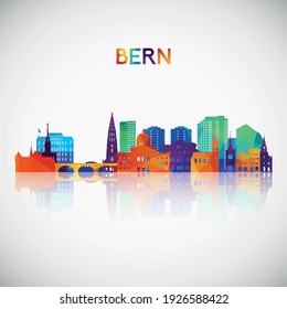 Bern skyline silhouette in colorful geometric style. Symbol for your design. Vector illustration.
