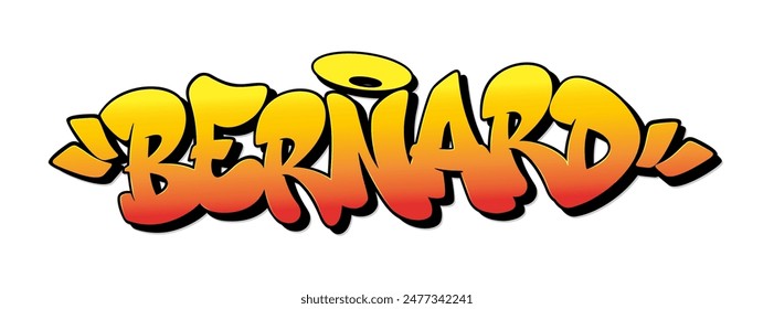 Bernard name in graffiti style. Vector illustration.