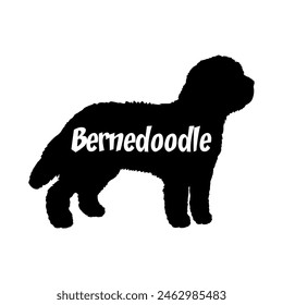 Bernedoodle Dog silhouette dog breeds logo dog monogram vector