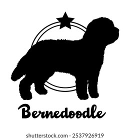 Bernedoodle. dog silhouette,  dog, dog breeds, logo, vector, silhouette, logo design, animal, illustration, icon, sign, design, black,  symbol, pet