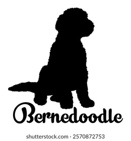 Bernedoodle dog silhouette, dog breeds, logo, vector, silhouette,  animal, illustration, icon, sign, design, black, symbol, pet, love
