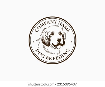 Bernedoodles dog logo vector template 