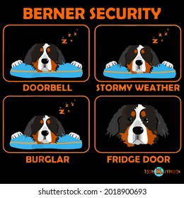 berner ecurity funny bernese mountain dog long design vector illustration for use in design and print poster canvas