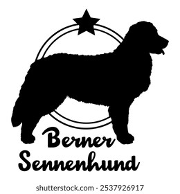 Berner Sennenhund Hund Silhouette, Hund, Hund Rassen, Logo, Vektor, Silhouette, Logo-Design, Tier, Illustration, Symbol, Zeichen, Design, schwarz, Symbol, Haustier