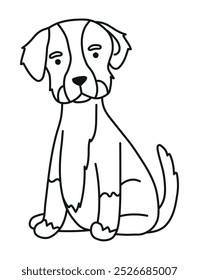 Berner sennet dog vector line drawing illustration