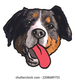 Dibujo de una mascota de perro de montaña de Berna