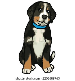 Bernese Mountain Dog Pet farbige Zeichnung