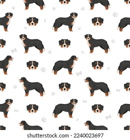 Bernese Mountain Hund nahtloses Muster. Vektorgrafik