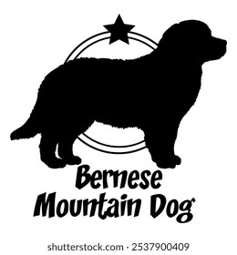 Bernese Mountain dog silhouette,  dog, dog breeds, logo, vector, silhouette, logo design, animal, illustration, icon, sign, design, black,  symbol, pet