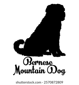 Bernese Mountain dog silhouette, dog breeds, logo, vector, silhouette,  animal, illustration, icon, sign, design, black, symbol, pet, love
