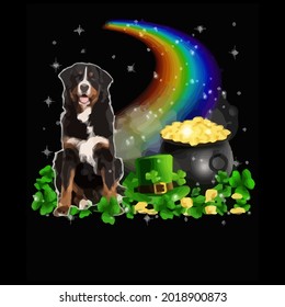 bernese mountain patricks day love funny dog lo apron design vector illustration for use in design and print poster canvas