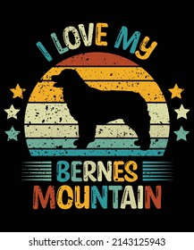 Bernese Mountain silhouette vintage and retro t-shirt design svg