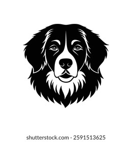 Bernese Shepherd Head Silhouette Vector Design 