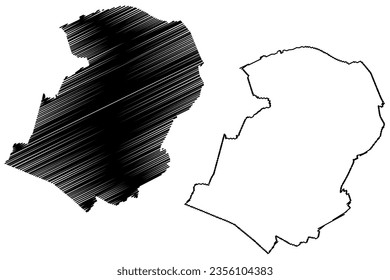 Bernheze municipality (Kingdom of the Netherlands, Holland, North Brabant or Noord-Brabant province) map vector illustration, scribble sketch map