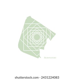 Bernsdorf Map - World Map International vector template. German region silhouette vector illustration
