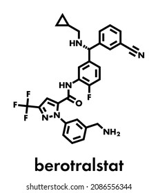 Berotralstat hereditary angioedema drug molecule. Skeletal formula. svg