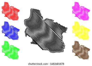 Berovo Municipality (Republic of North Macedonia, Eastern Statistical Region) map vector illustration, scribble sketch Berovo map