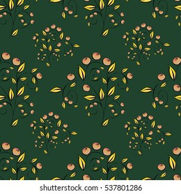 Berries Abstract seamless pattern. Vector illustration background.