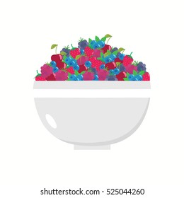 Berries bowl. Flat design