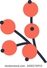 Berries Branch Doodle Vector Illustration