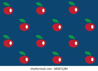 Berries cherries on a dark blue background, pattern