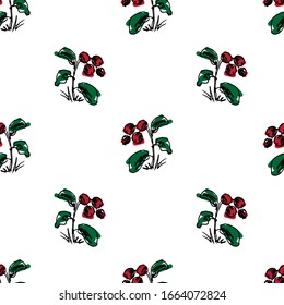 Berries. Granos o lingoneras.Patrón sin problemas. Ilustración vectorial.