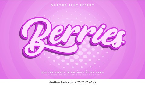 Berries editable text effect Template suitable for fresh fruit theme