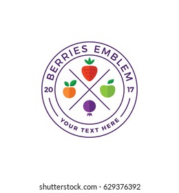 Berries emblem. Logo template.
