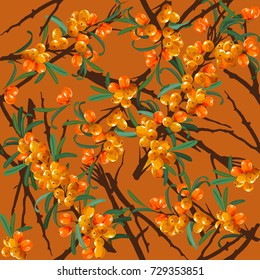 Berries. Floral background. stock vector seamless pattern