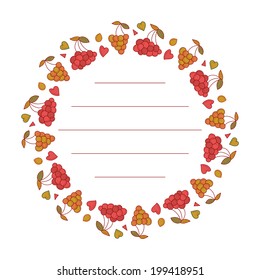 Berries frame for your text. Cute berries arranged in a shape of the wreath