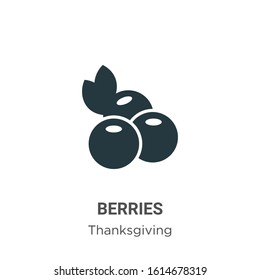 Berries glyph icon vector on white background. Flat vector berries icon symbol sign from modern thanksgiving collection for mobile concept and web apps design.