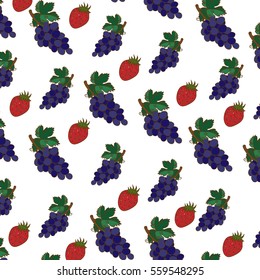 berries: grapes and strawberries