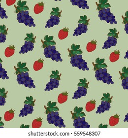 berries: grapes and strawberries