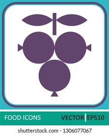 Berries, grapes. Vector Icon