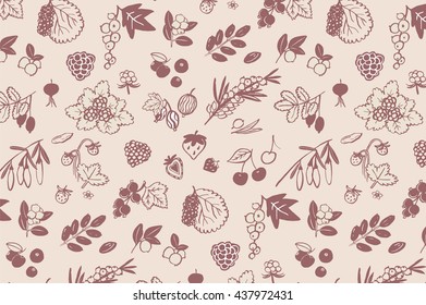 berries graphic vector line pattern