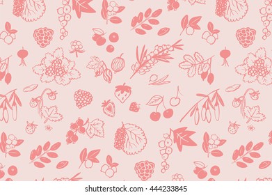 berries graphic vector line pattern