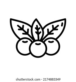 Berries Icon. Line Art Style Design Isolated On White Background