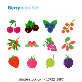 Berries icon set icon set of color types. Isolated vector sign symbols. Icon pack.