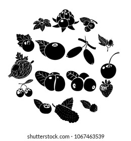 Berries icons set. Simple illustration of 16 berries vector icons for web