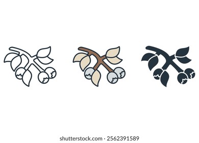 berries icons symbol vector elements for infographic web