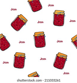 Berries jam canes seamless pattern