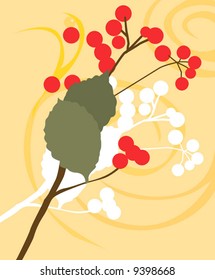  berries and leaves in floral