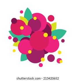 Berries and leaves. Floral design element. Vector illustration 